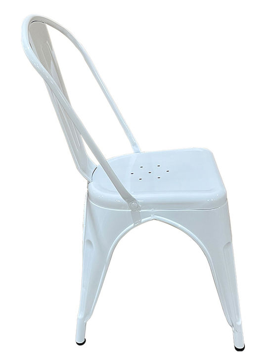 Scaun de exterior Metalic Alb 44x49x84cm