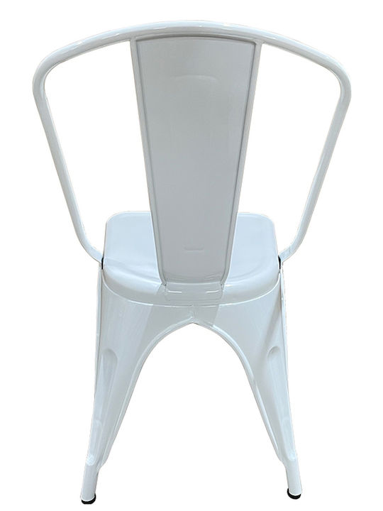 Scaun de exterior Metalic Alb 44x49x84cm