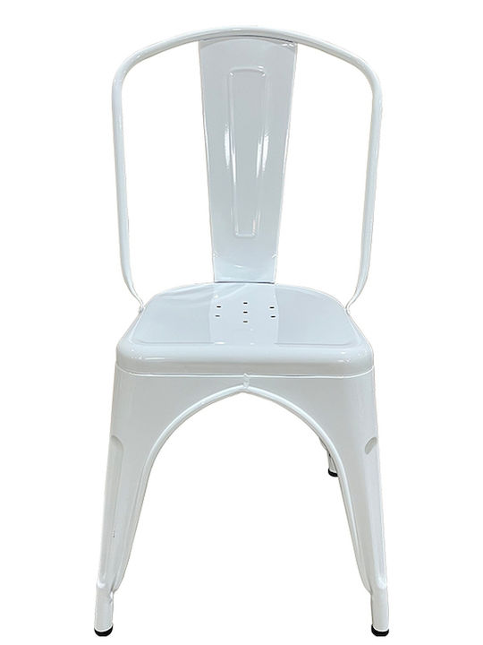 Scaun de exterior Metalic Alb 44x49x84cm