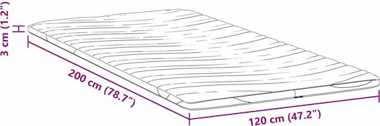 vidaXL Ανώστρωμα Ημίδιπλο Latex 120x200x3.5εκ.