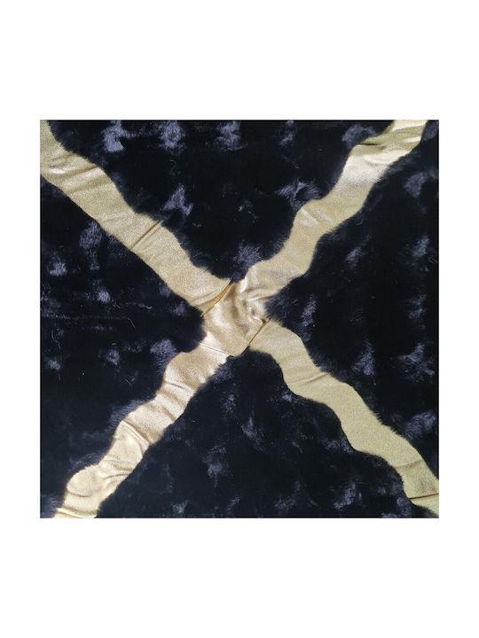 Χαλί Ορθογώνιο Γούνινο Μαύρο-χρυσό 160x220cm