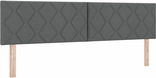 vidaXL Табла за легло Текстил Dark Gray 180см