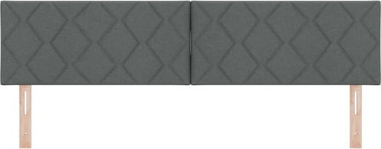 vidaXL Табла за легло Текстил Dark Gray 180см
