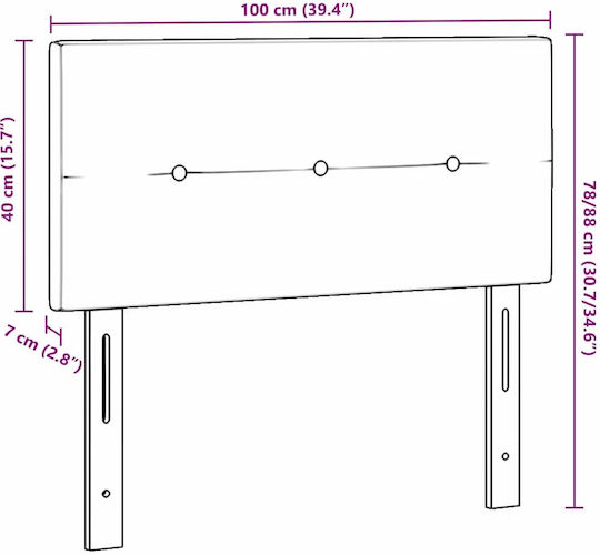 vidaXL Fabric Bed Headboard Black 100x88cm