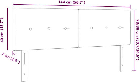 vidaXL Табла За Легло Текстил Светлосив 72x88см