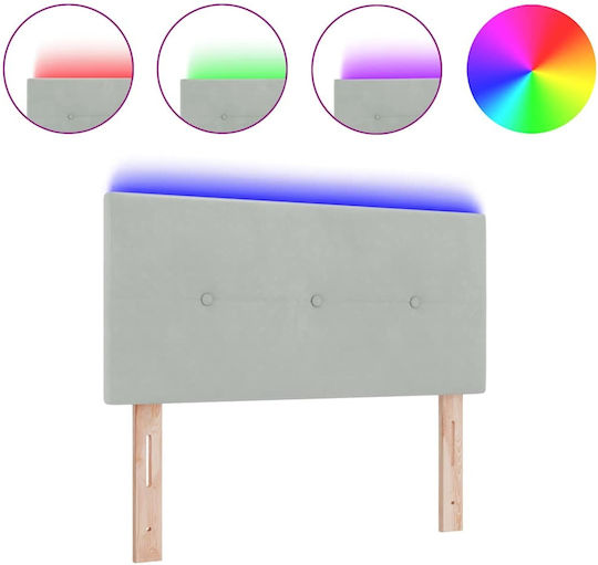 vidaXL Fabric Bed Headboard Light Gray 90x88cm