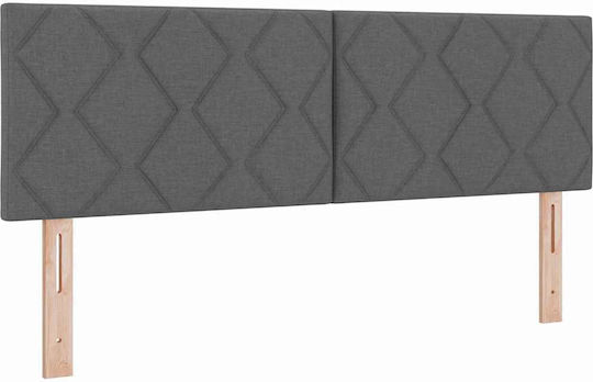 vidaXL Табла за легло Текстил Dark Gray 160см