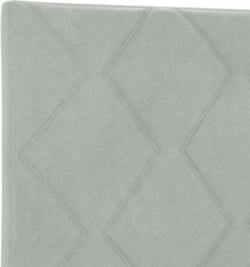 vidaXL Табла за легло Текстил Bright Grey 200см