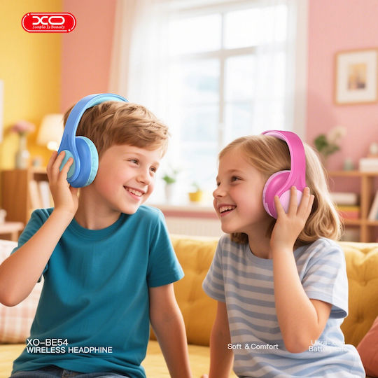 XO BE54 Bluetooth Wireless On Ear Headphones with 55 hours of Operation Blue
