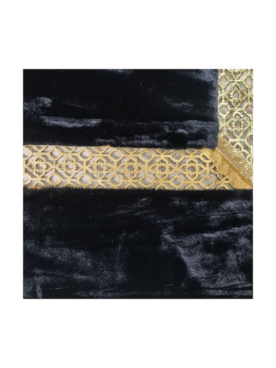 Χαλί Γούνινο 200x270cm Μαύρο-χρυσό
