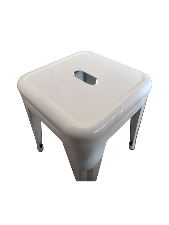 Stool For Living Room Collapsible Metallic White 38x38x45cm