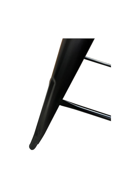 Stool Bar with Backrest Metallic Matte Black 43x43x94cm