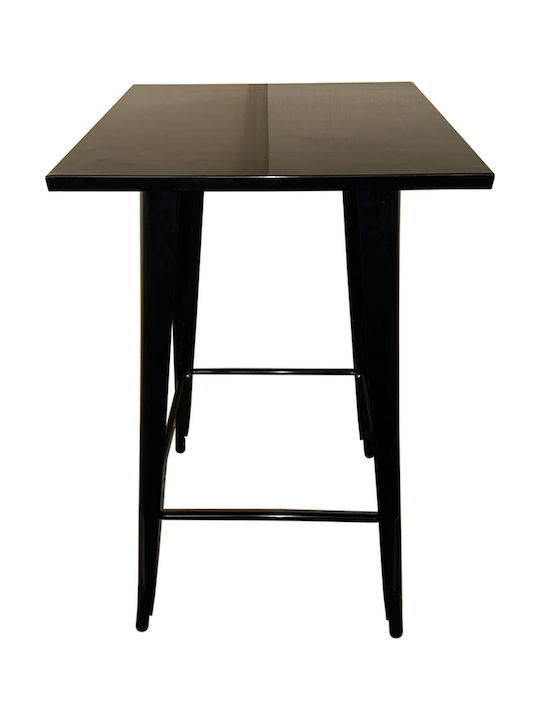 Masă Pătrată Bar Pliabilă Metalică Neagră 60x60x103cm