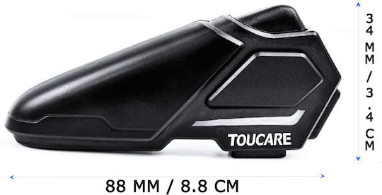 Toucare Ενδοεπικοινωνία Μονή για Κράνος Μηχανής με Bluetooth