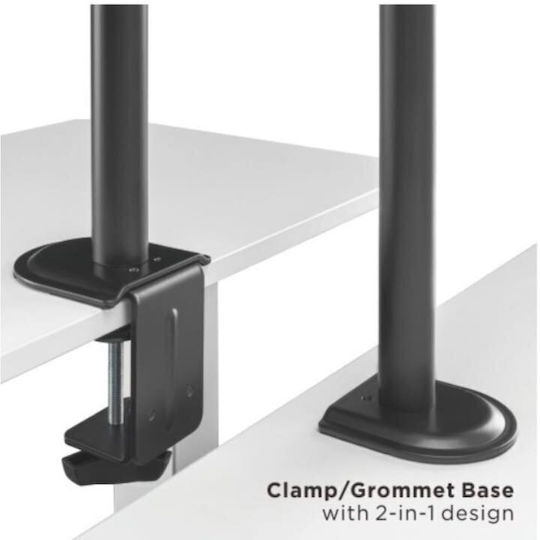 Blackmount Stand Desk Mounted for 2 Monitors up to 32" with Arm (MNT66-2)