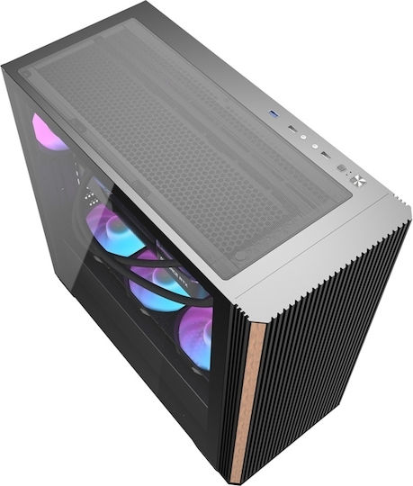 DS900WS Gaming Midi Tower Computer Case with Side Window Black