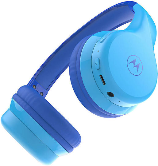 Motorola Moto JR300 Wireless / Wired On Ear Headphones with 24 hours of Operation Blue/Grey