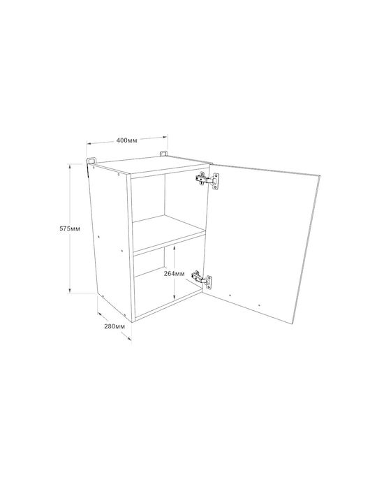 Ντουλάπι Κρεμαστό Sonoma Oak 40x30x58εκ.