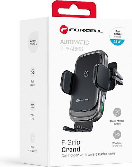 Forcell F-grip Grand F-24 Wireless Charging Holder 15w Silver
