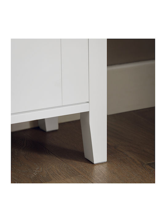 Wooden Shoe Organizer White 80x25x108cm
