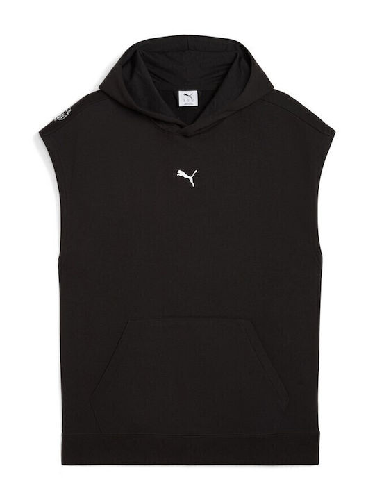 Graphic French Terry Sweatshirt with Hood Black