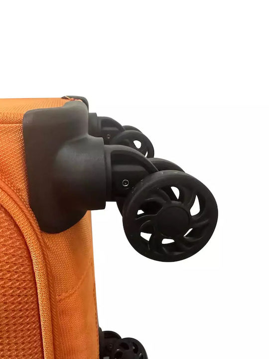 Newcom Reisegepäck Stoff Orange mit 4 Räder Koffer-Set 2 Stück Mittel/Groß