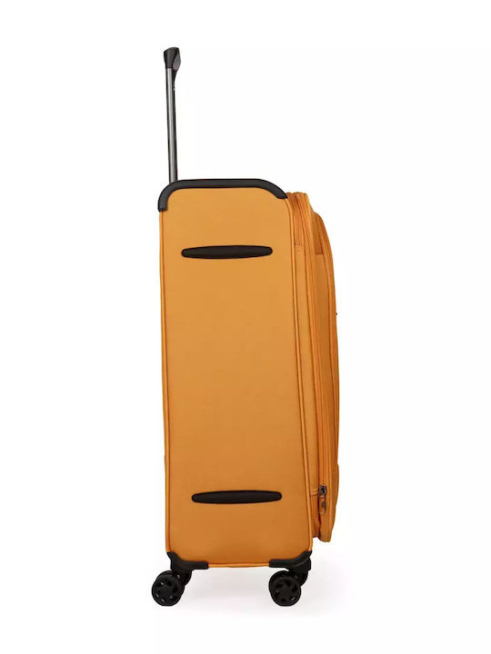 Newcom Reisegepäck Stoff Orange mit 4 Räder Koffer-Set 2 Stück Mittel/Groß