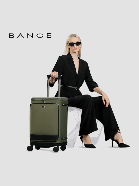 Bange Medium Fabric Khaki Travel Suitcase with 4 Wheels Height 57cm