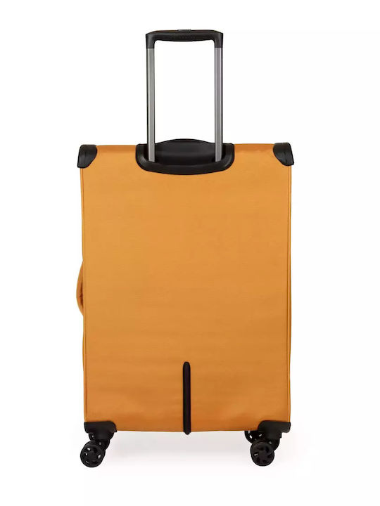 Newcom Reisegepäck Stoff Orange mit 4 Räder Koffer-Set 2 Stück Mittel/Groß