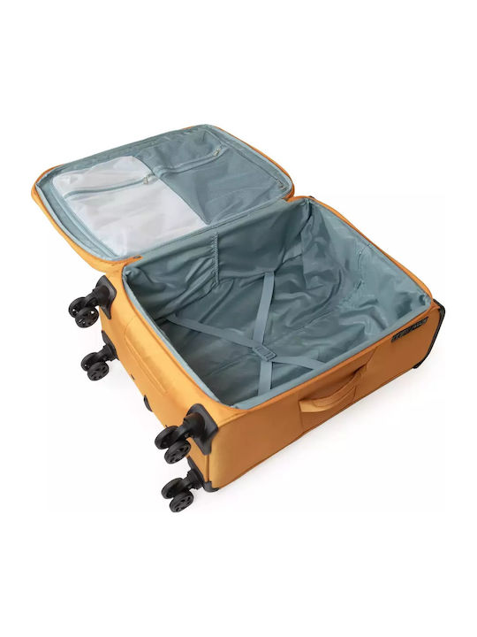 Newcom Reisegepäck Stoff Orange mit 4 Räder Koffer-Set 2 Stück Mittel/Groß