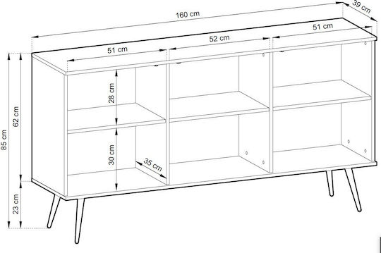 Sideboard Oro made of Metal Beige+Gold 160x85x39cm