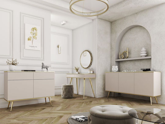 Sideboard Oro made of Metal Beige+Gold 160x85x39cm