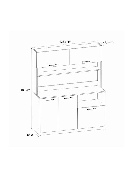 Tuco 3 Floor Cabinet White 123.8x40x180cm