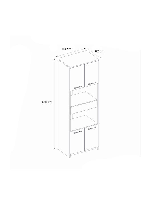 Alvento Επιδαπέδιο Ντουλάπι Λευκό 60x42x180εκ.