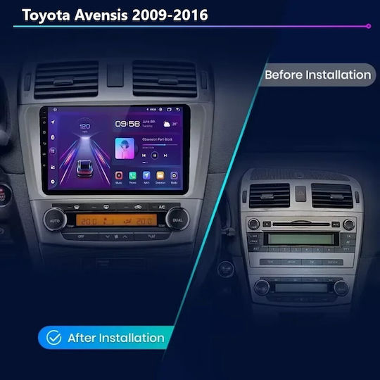 Ηχοσύστημα Αυτοκινήτου για Toyota Avensis 2009-2016 (Bluetooth/USB/WiFi/GPS/Apple-Carplay/Android-Auto) με Οθόνη Αφής 9"