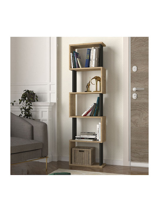 Bibliothek Alvina Sapphire Eiche - Anthrazit 45x19.6x158.8cm