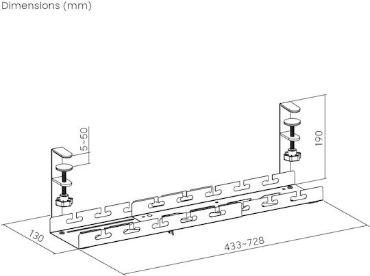 Maclean Energy Στήριγμα Καλωδίων Μαύρο MC-103 B 1τμχ