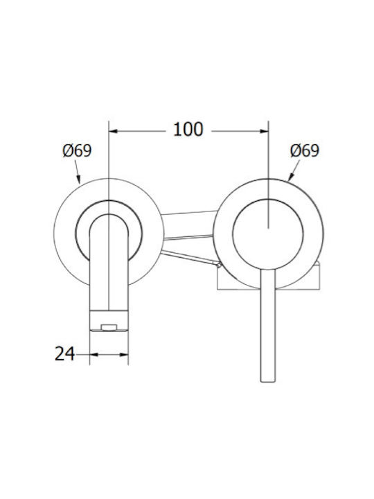 Viospiral Built-in Mixer & Spout Set for for Bathroom Sink Bronze