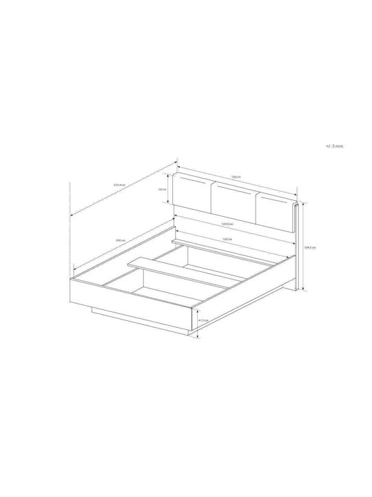 Bedroom Furniture Set Arco White 160x200cm 3pcs