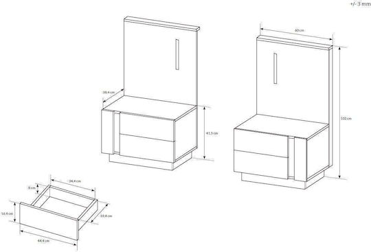 Schlafzimmer Set Arco White 160x200cm 3Stück