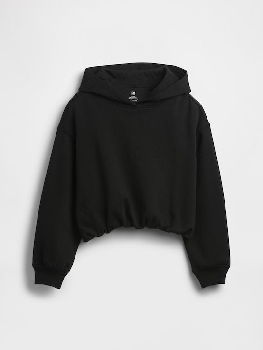 Fleece Kids Sweatshirt with Hood Black