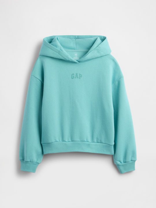 Fleece Kids Sweatshirt with Hood Frostbitten Blue