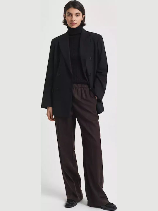 Damen Pullover Baumwolle Rollkragen Black
