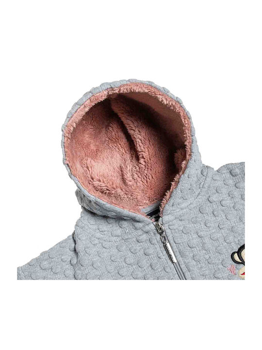 Kids Sweatshirt Cardigan with Hood Gray