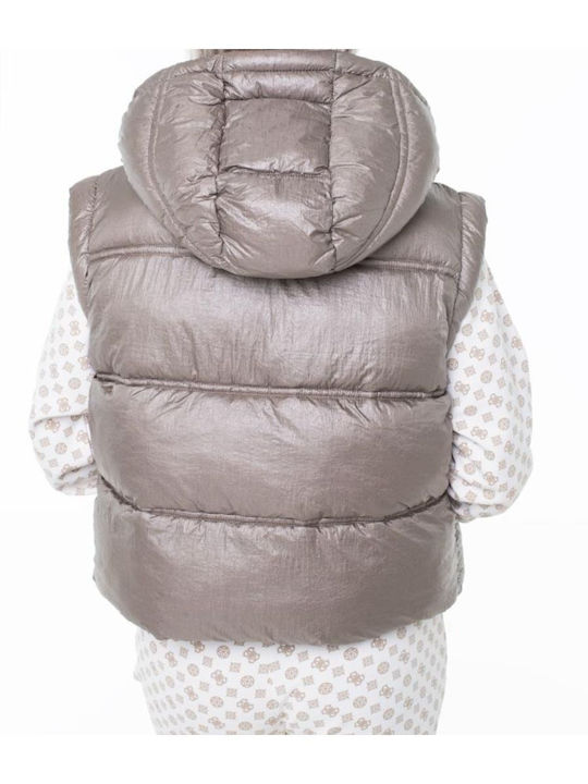 Zuschneiden Damen Ärmellos Puffer Jacke für Winter Silver