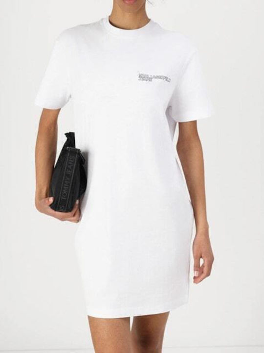 Καλοκαιρινό Mini T-shirt Φόρεμα Λευκό