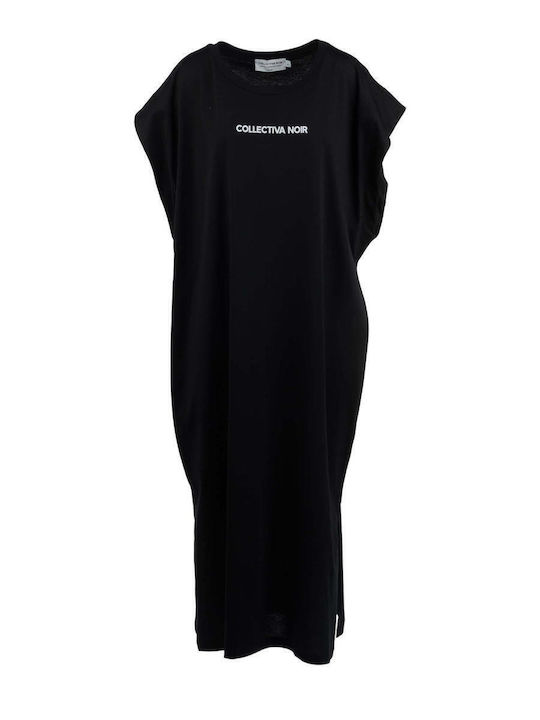 Summer Midi T-Shirt Dress Black CN140T05COT-Black