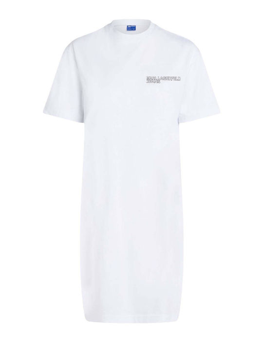 Καλοκαιρινό Mini T-shirt Φόρεμα Λευκό