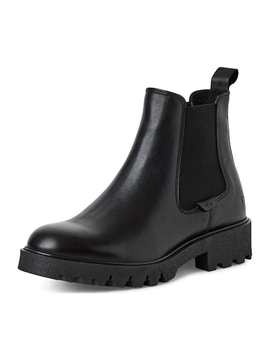 Leder Stiefeletten Damen Schwarz