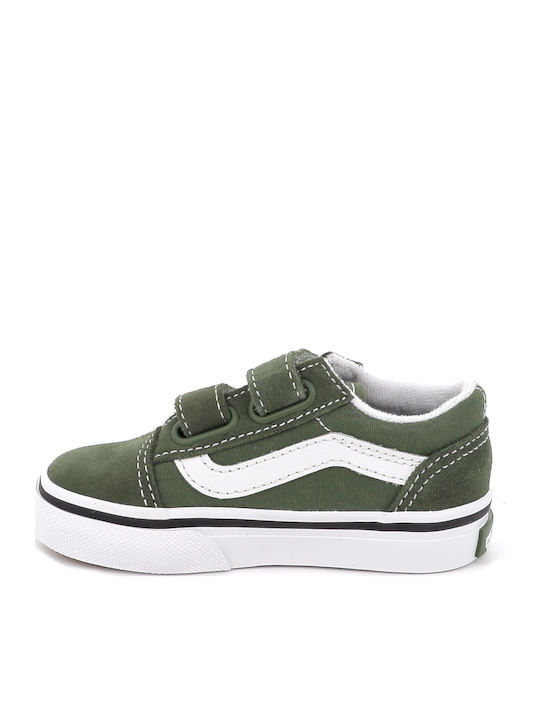Old Skool Kids Sneakers with Scratch Green